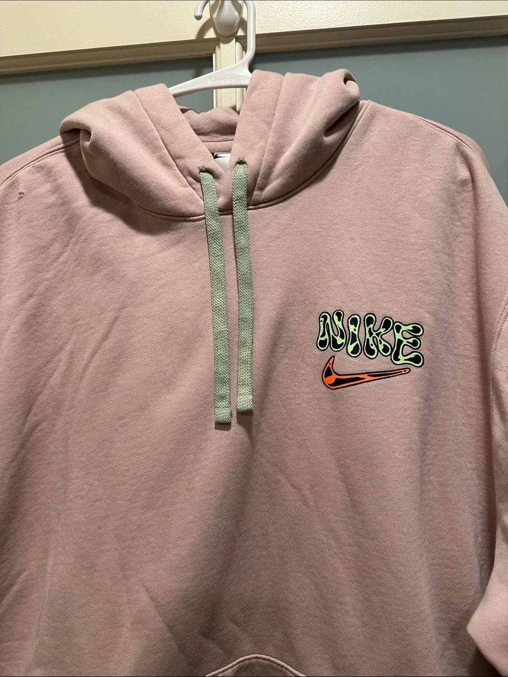 Nike Pink Hoodie with Drawstrings and Logo